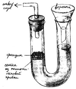 Прибор для получения газов из U-образной трубки